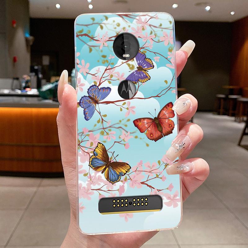 Etui Do Motorola Moto Z4 Play X4 Przezroczyste Luksusowe Modne Motyl Kwiat Miękki Silikon Tylna Pokrywa Do Moto X4 Z4 Play Etui Na Telefon
