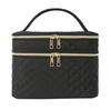 Travel Makeup Case Double Layer Makeup Bag with Handle And Multiple Compartments Cosmetic Organizer Case Portable Toiletry Bag for Women Business Trip