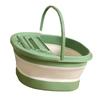 Foot Bath Tub Foldable Thickened Foot Soaking Basin with Massage Point for Home Apartment Dormitory Green White