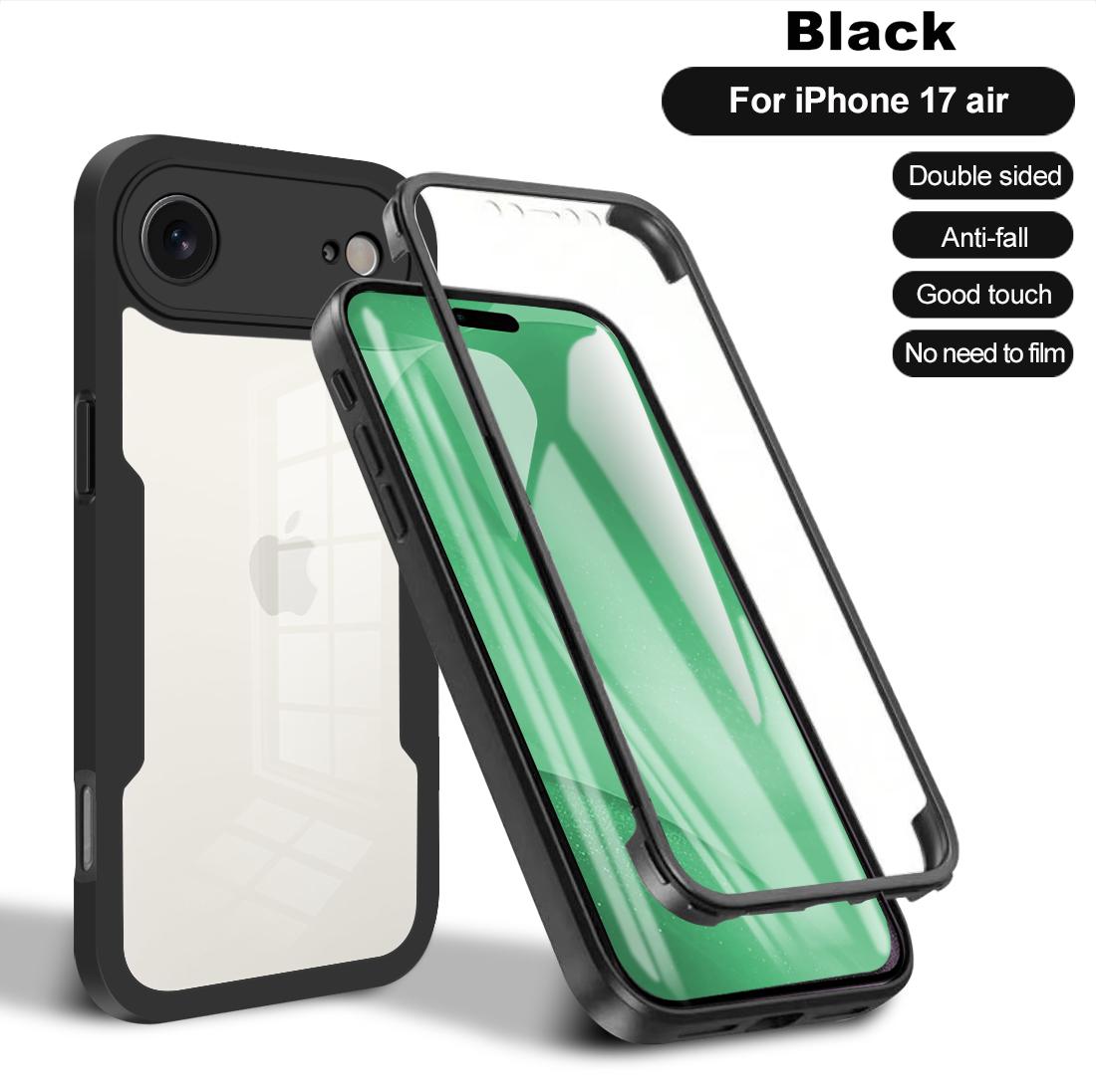

360 Full Cover Front+Back Protection Case For iPhone 17 Air 16 16E 15 14 13 12 Mini 11 Pro Max Plus Clear Shockproof Hard Cover iPhone 15
