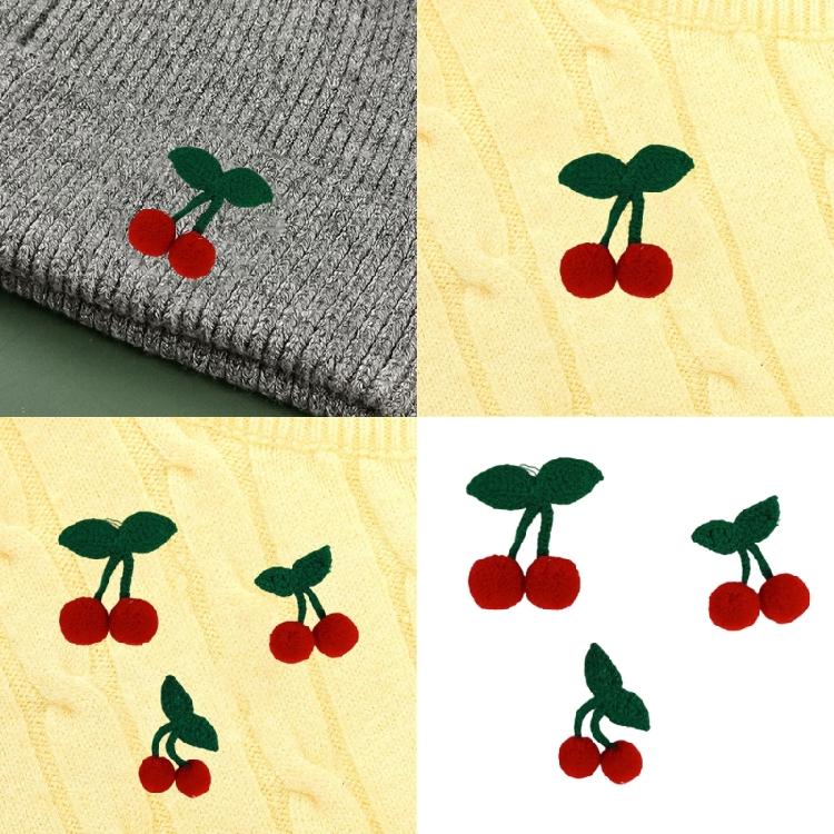 4Pcs Creative Handmade Cloth Cherry Keychain Brooch DIY Kit Friendly Craft Brooch Pin Accessories