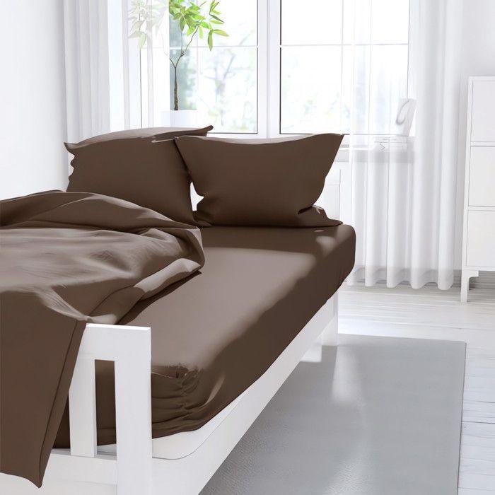 Taie d'oreiller ATMO UNI chocolat