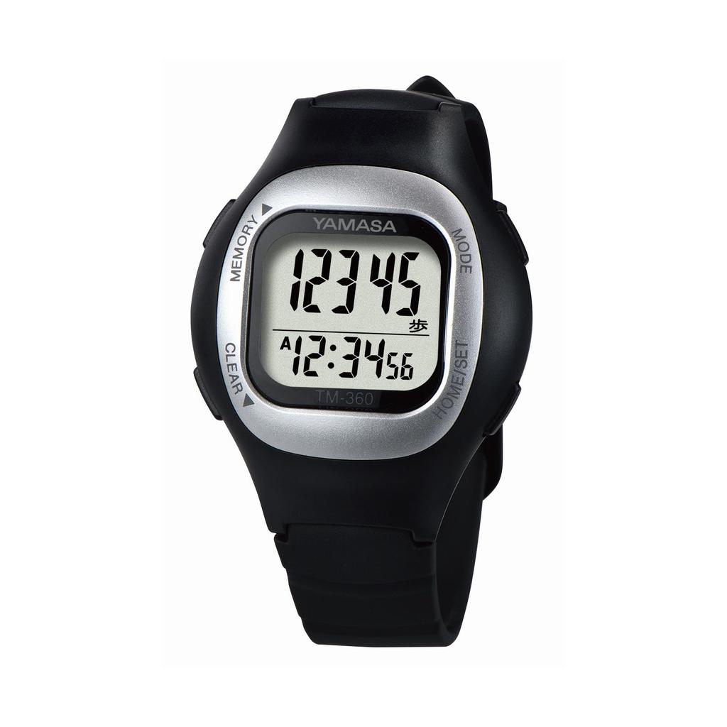 YAMASA Watch Pedometer Black (WATCH MANPO) [Wristwatch-Style Pedometer]