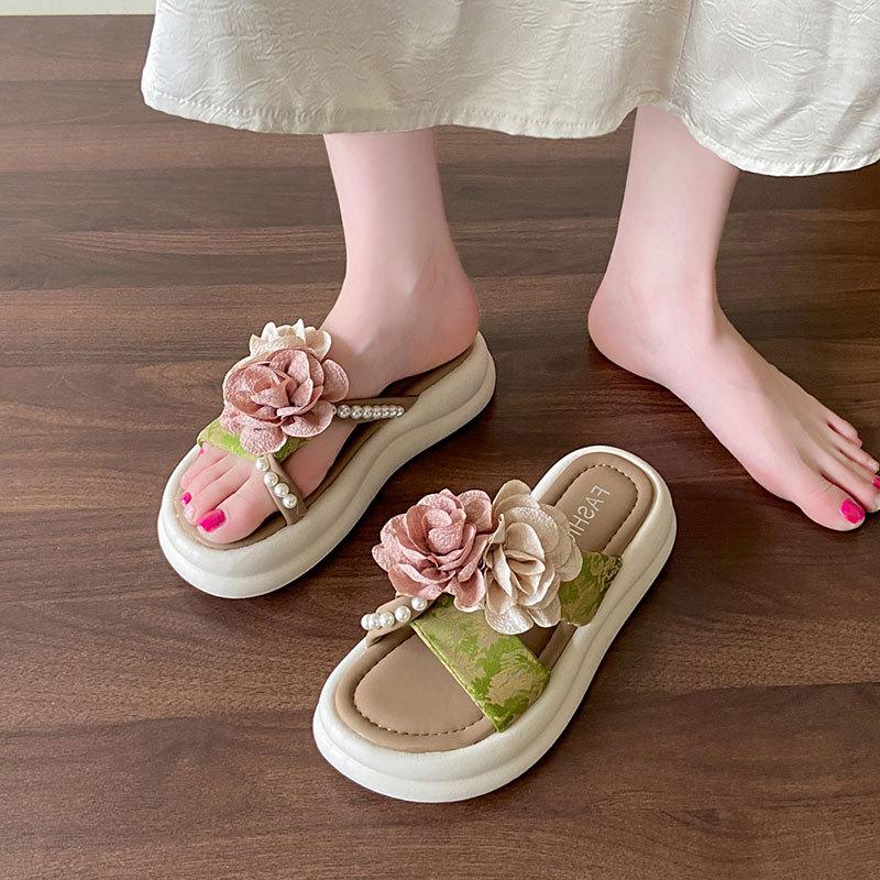 Versatile Sandals Beach Shoes Flower French Beautiful with Skirt Cool Slippers Women's 2025 New Summer Fashion