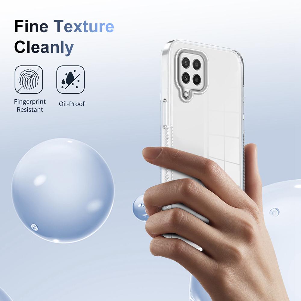 KEYSION Transparent Phone Case for Samsung A22 4G A22 S 5G A12 TPU+PC Anti-slip Clear Shockproof Phone Cover for Galaxy M12 M32