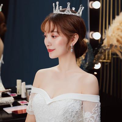 Baroque Bridal Crown Tiara Retro Full Circle Crown Silver Rhinestone Crown Wedding Accessories Hair