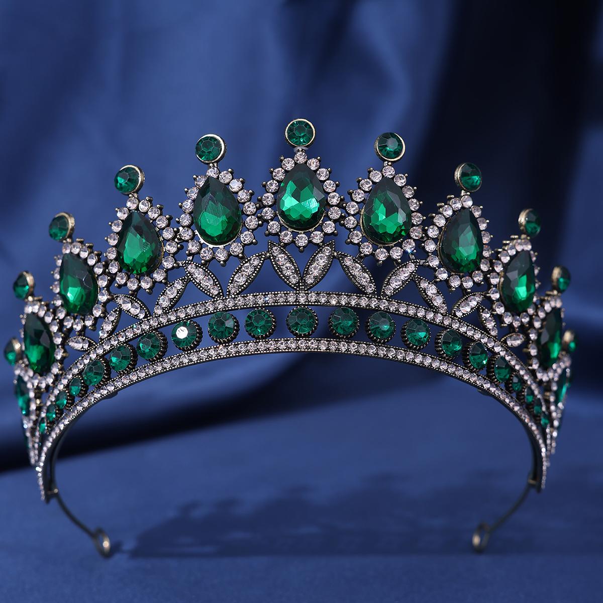 

Винтажные хрустальные диадемы и короны в стиле барокко со стразами, королева, конкурсная диадема, корона, свадебные аксессуары для волос, ювелирные изделия