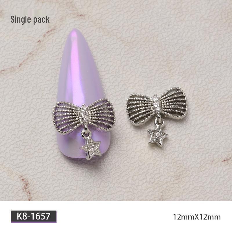 Luxury Zirconia Rhinestone Bow Nail Art Accessories