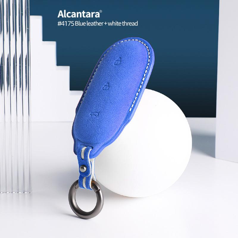 Alcantara Suede For LEADING IDEAL LiXiang L9 L8 L7 Car Key Case Keychain Smart Remote Cover Shell Protector Accessories