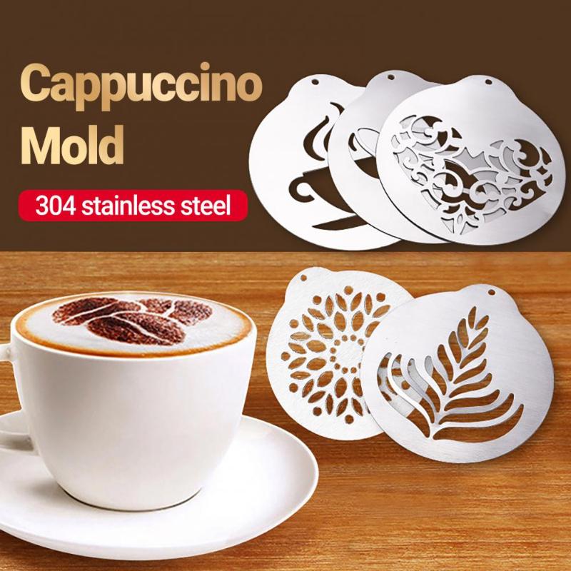5-piece Set of Creative Kitchen Utensils, Coffee Drawing Pieces, Coffee Shop DIY Mold, Portable Stainless Steel Coffee Drawing Tools