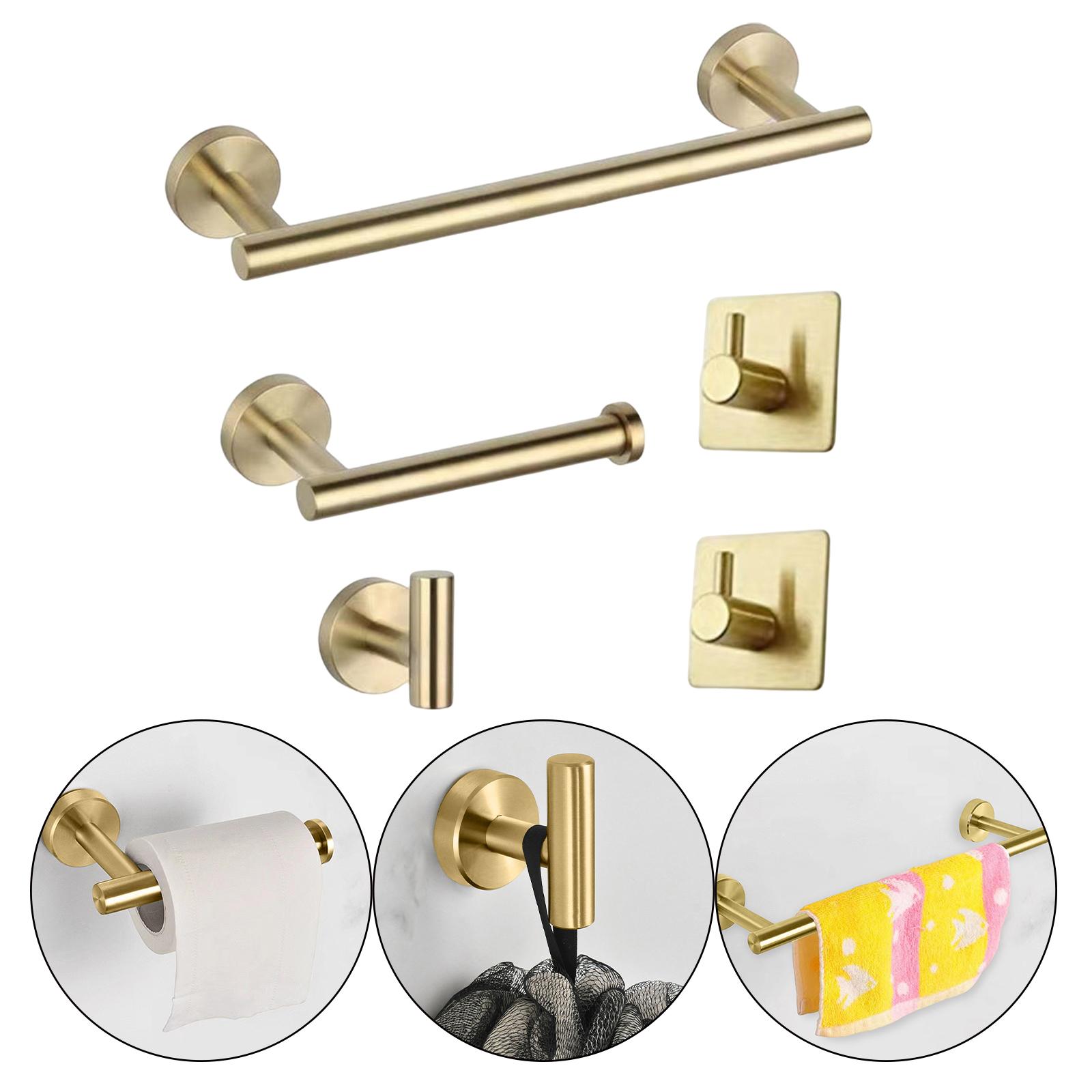 

Round Style Bathroom Accessories Kit Towel Bar Towel Hooks Brushed for Hotel