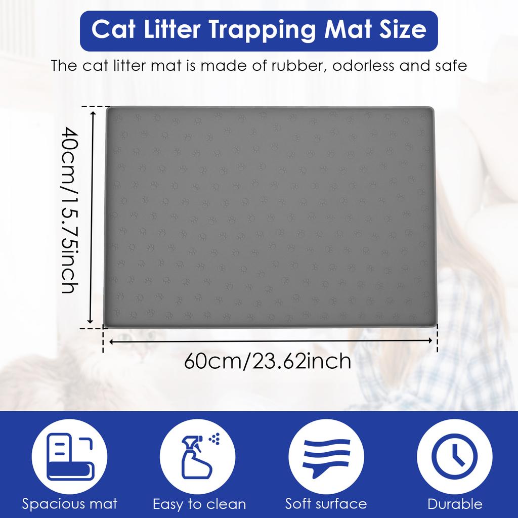 Silicone Cat Litter Mat Waterproof Pet Litter Box Pad Washable Bed Mat Easy to Clean Non-Slip Toilet Pad Placemats Clean Product