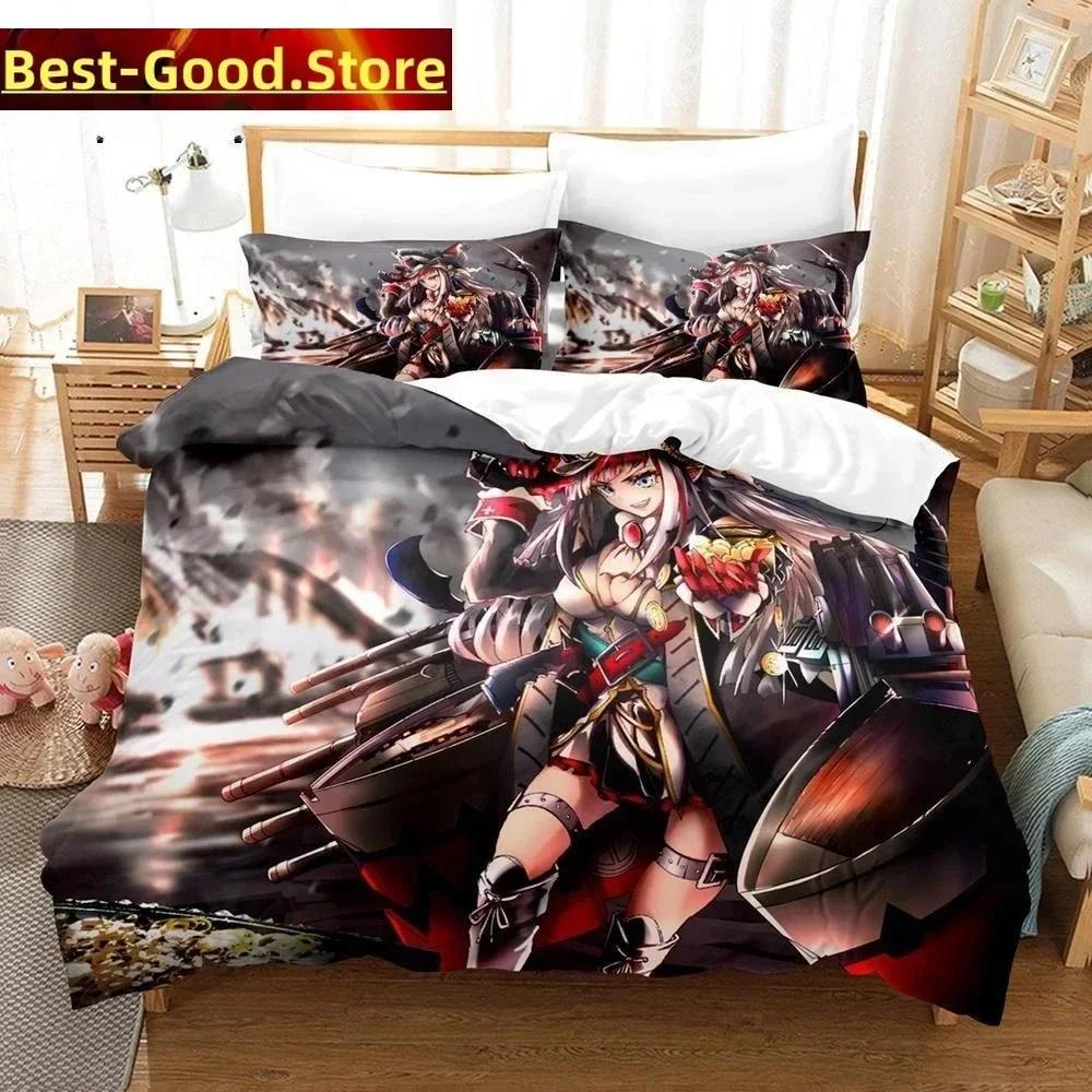3D Anime Azur Lane Bedding Set Printed Bed Set With Pillowcase Bed Duvet Cover Soft Single Double Queen Super King Size Bedroom
