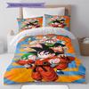 Lenjerie de pat cu model Son Goku, Set cu cuvertură, Husă de cuvertură, Față de pernă, Cadou de casă, Cadou de ziua de naștere (1 * husă de pilotă + 2 * fețe de pernă, fără miez)