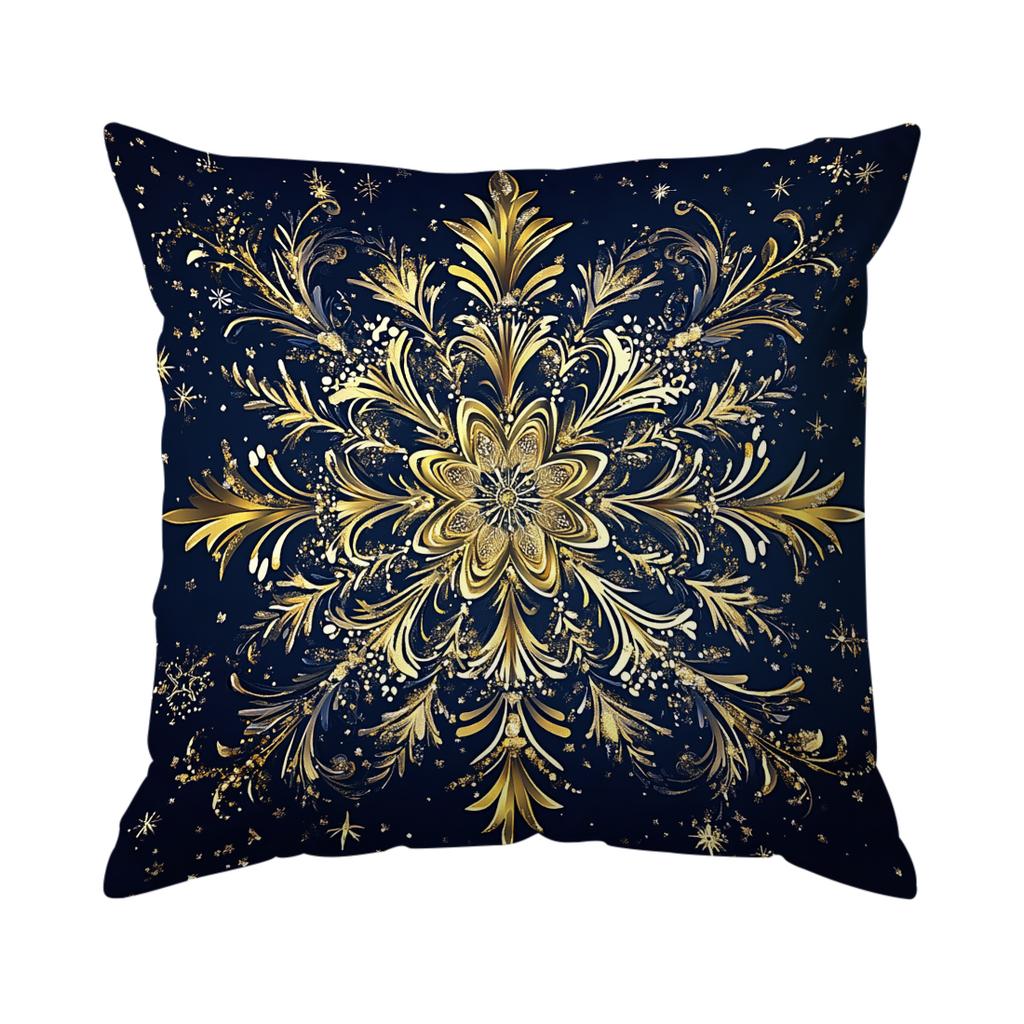 Gold Christmas Theme Pillowcase Printed Polyester 40/45/50cm Throw Pillowcover Decorative Sofa Cushion Pillowslip Home Decor