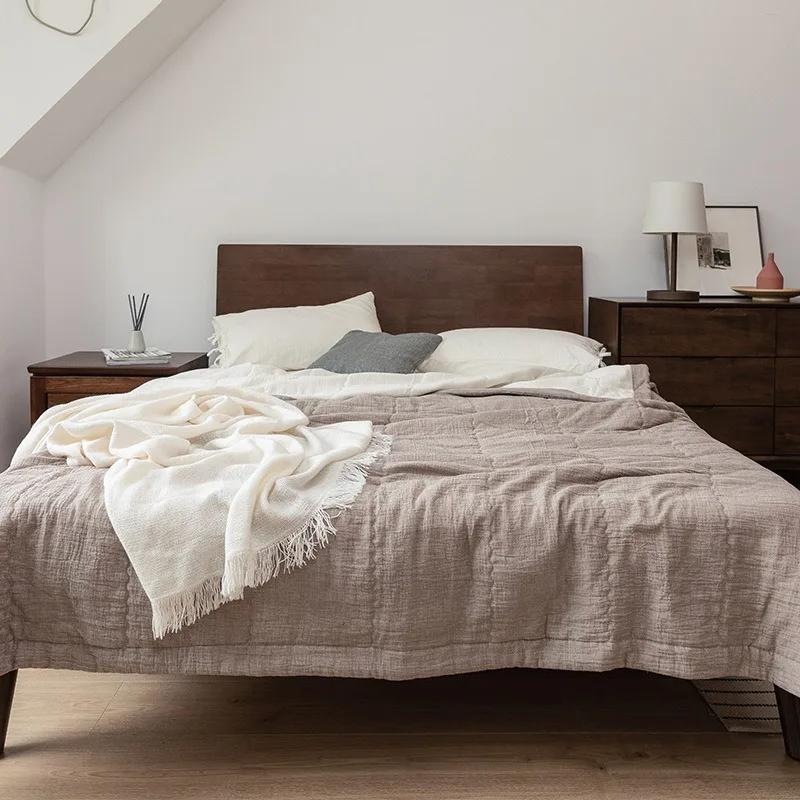 

Двухслойное хлопковое одеяло из марли с обеих сторон, высококачественная ткань, приятная к коже, одеяло для кондиционера, машинная стирка, Trapunta 150x200cm 1pc