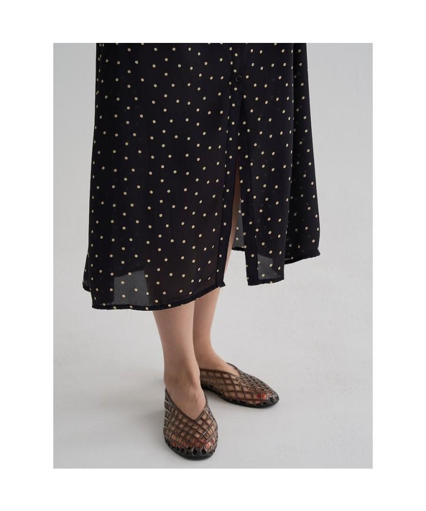 8seconds Dot Pattern Long Dress Black