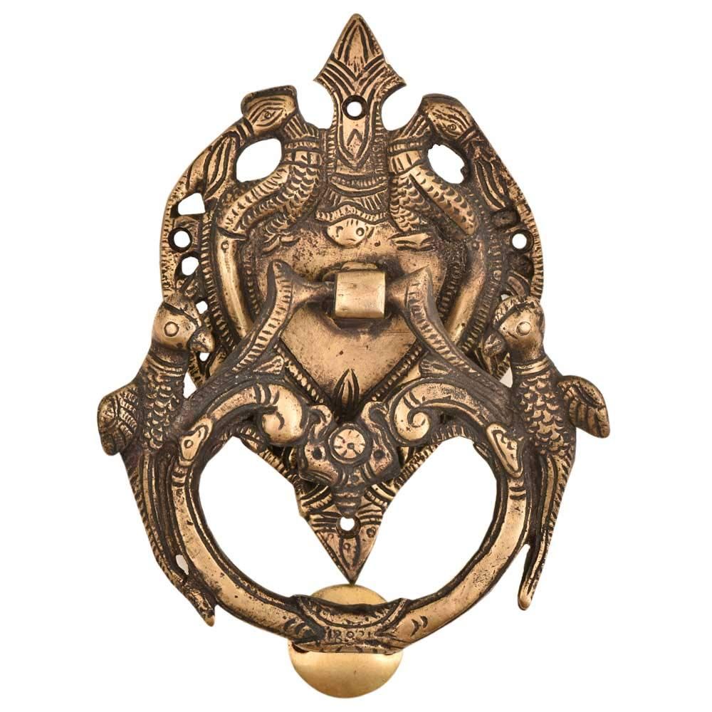 cTraditional Brass Entry Door Knocker - Antique Main Door Decoration Items Brass - Georgion Door Accessories for Main Door