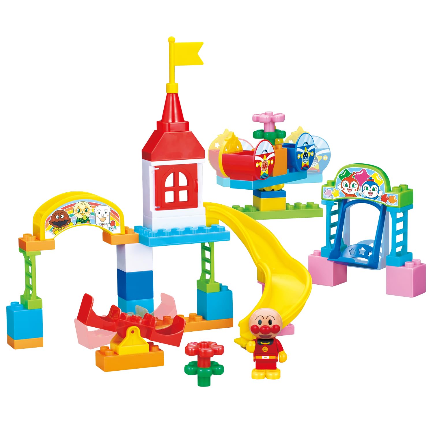 Bandai Fun Playground Block Bucket Anpanman Park Toys for Ages 3 and Up