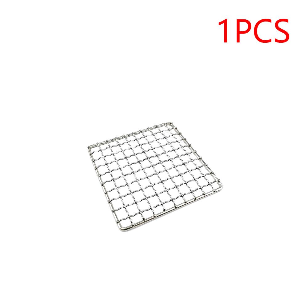 1-5PCCamping Grill Grate Stainless Steel Mesh Grill Bushcraft Grill Camping Rack for Fire Cooking BBQ Backpacking Campfire Rated