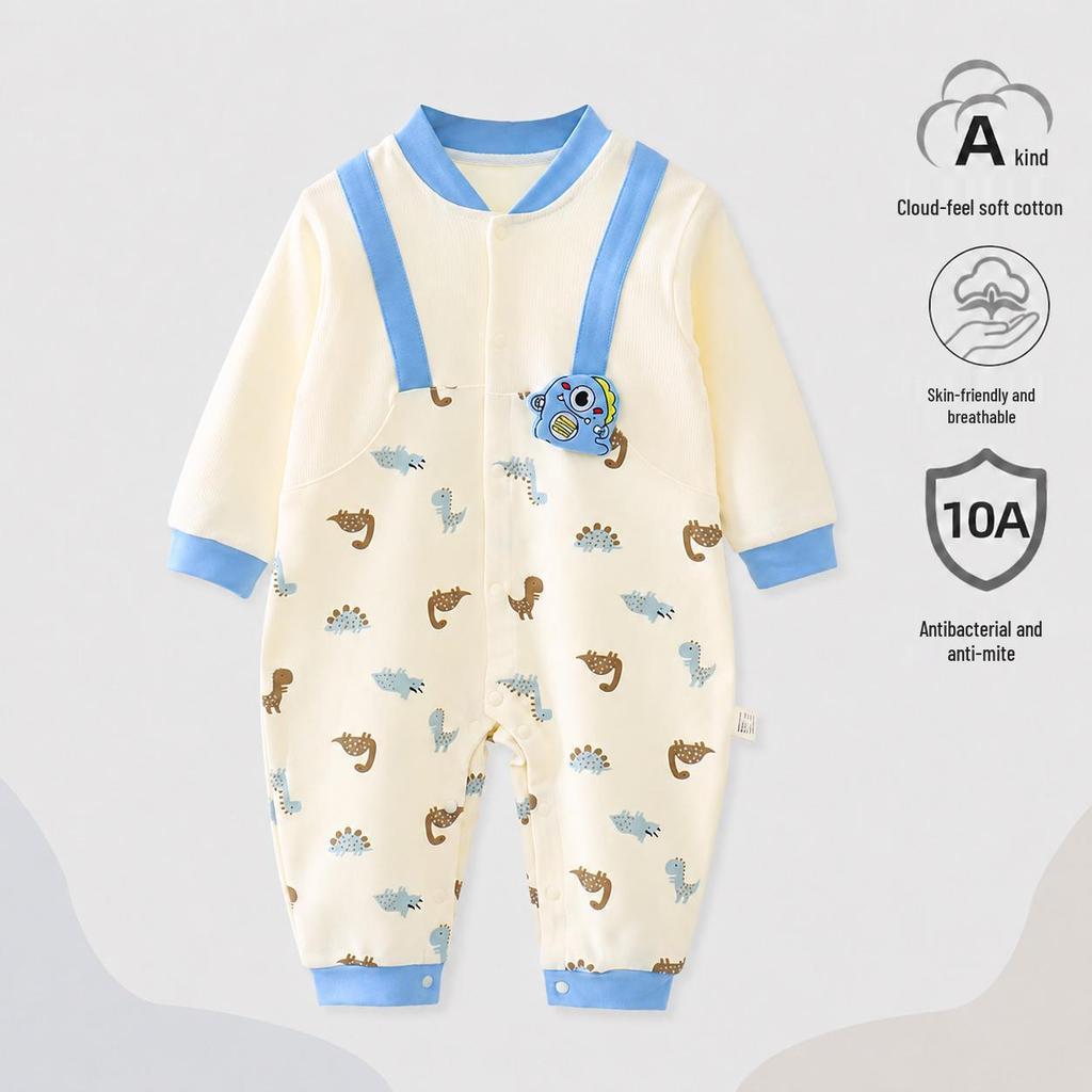 Spring & Autumn Class A Pure Cotton Newborn Baby Rompers for Crawling and Outings