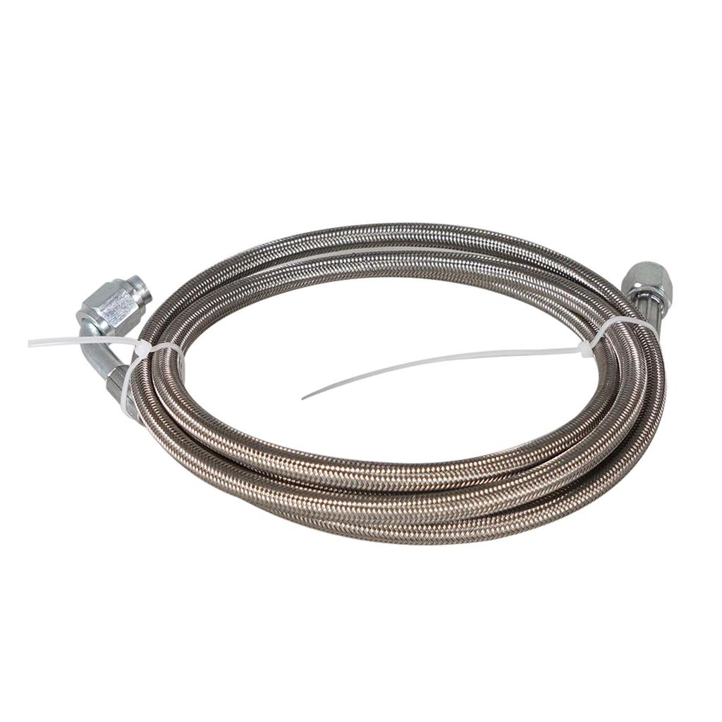 Stainless Steel Braided -4AN Turbo Oil Feed Line 90 Degree Straight Hose End Durable Rotatable Wear Resistant Vehicle Parts