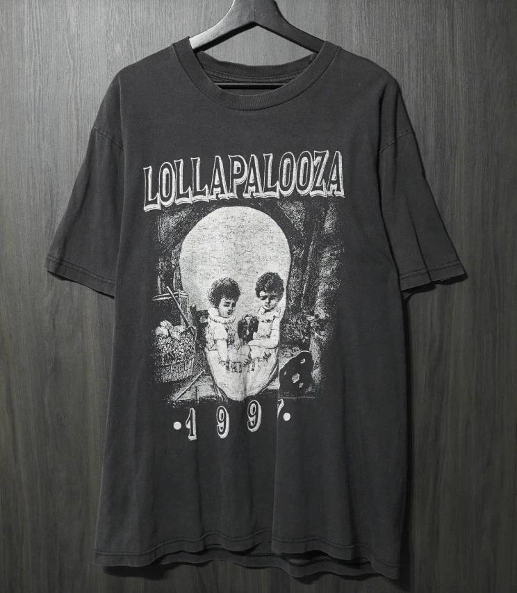 VINTAGE Lollapalooza Festival Invisible Skull Tee Unisex Cotton Shirt MC1231 M