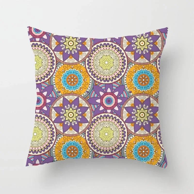 

Мандала Наволочка для диванной подушки Чехол для подушки Кровать Дом Гостиная Автомобиль Офис 66x66cm шоколадный