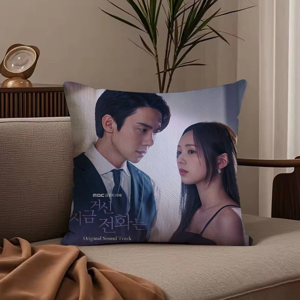 W-When the P-Phone R-Rings TV Pillow Case Anti-dustmite Pillowcase Invisible zipper silky short plush Sofa cushion cover