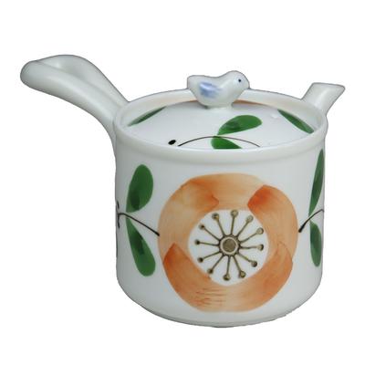 Yuuki Roman Lightweight Small Teapot with Tea Made In Hasami Orange Leaf Strainer, Japan, Ware,