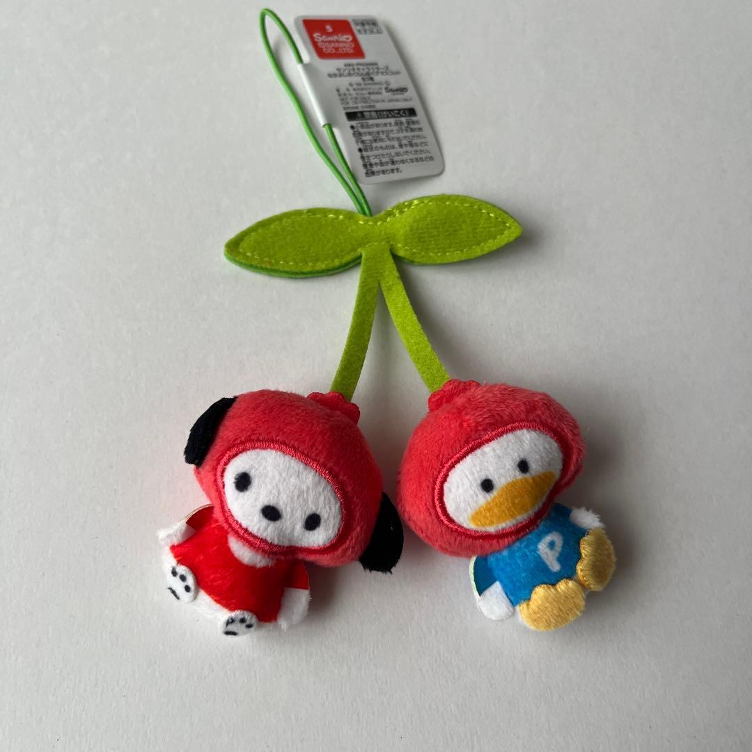 Sanrio Nakayoshi Sakuranbo pair mascot Pochacco & duck Peckle