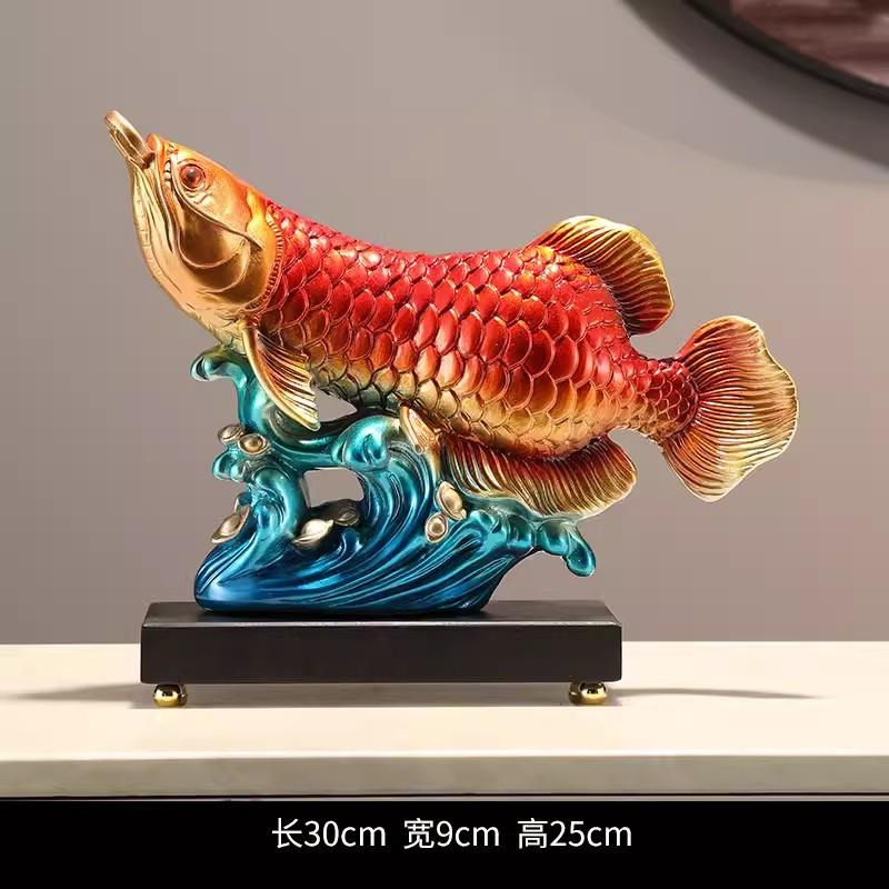 

Статуэтка золотой рыбки из смолы, привлечение богатства, китайский талисман, скульптура животного, украшение для дома, подарок для гостиной