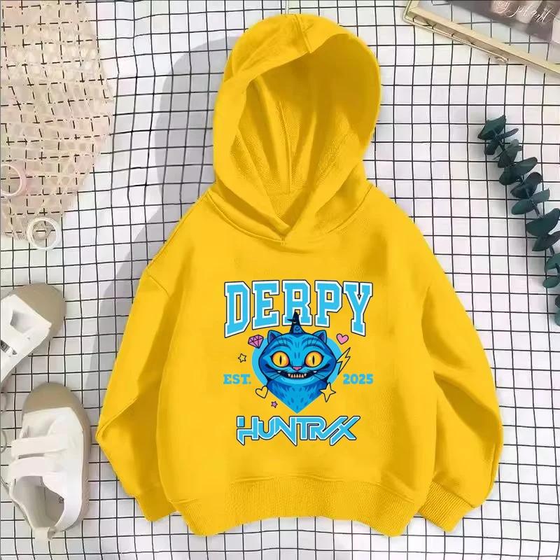 KPop Demon Hunter Saja Boys Cartoon Children's Girl Hooded Sweatshirts Autumn Winter Fashion Casual Warm Children Pullover Sweatshirts