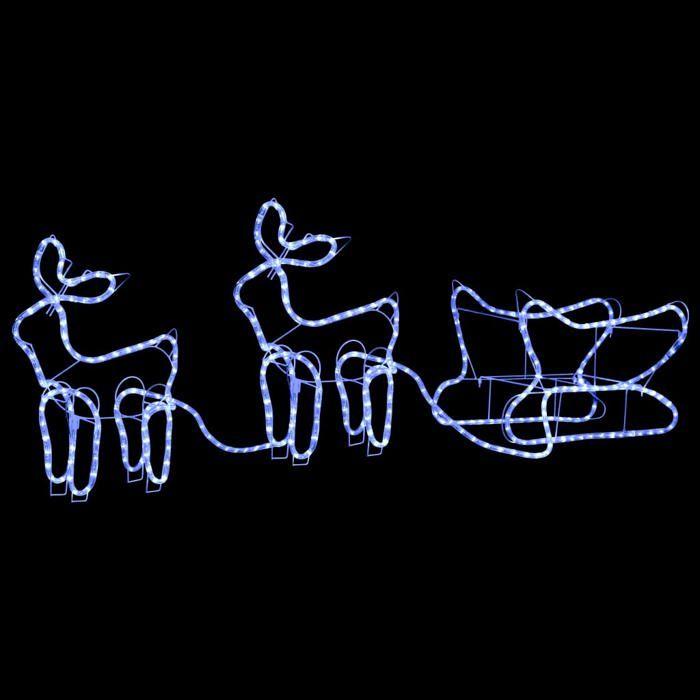 VidaXL Décoration de Noël d'Extérieur Renne et Traîneau 576 LED Renne Illuminé Lumineux Décoratif Ornement de Vacances 329811