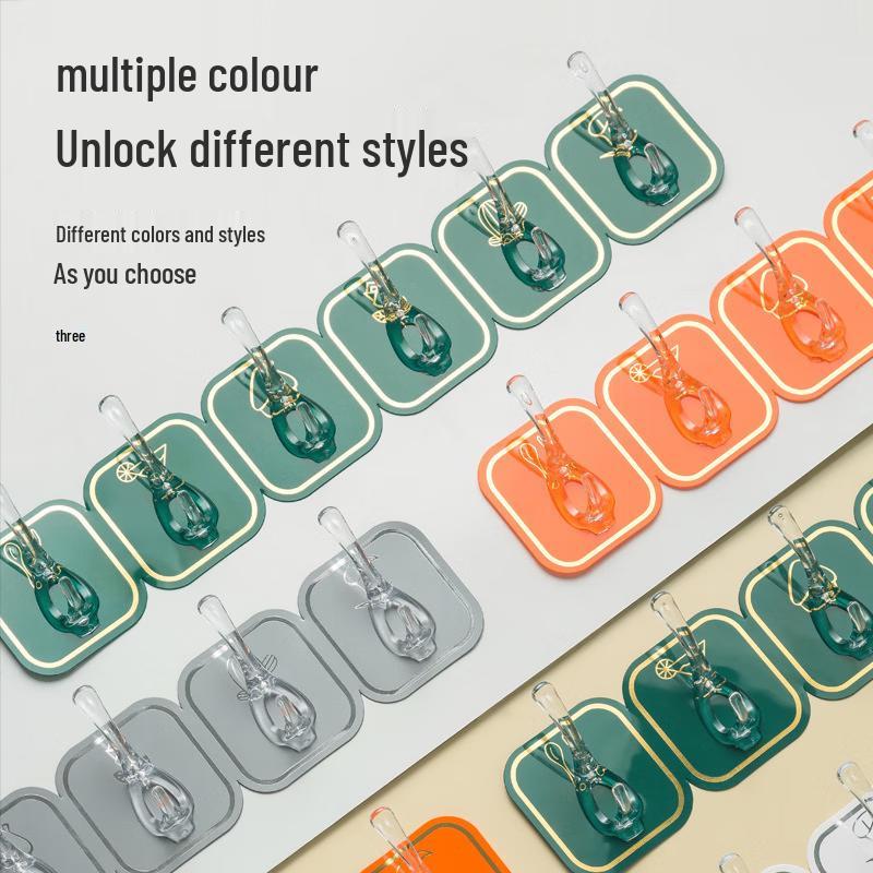 Zuschneidbarer, lochfreier Klebe-Wandgarderobe mit 6 Haken