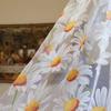Jacquard Sheer Daisy Sheer Curtains Translucent Sun Flower Tulle Curtain   Home Decoration