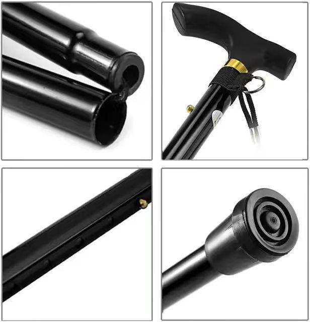 5-Section Aluminum Trekking Pole: Folding, Anti-Slip Adjustable Crutch for Hiking & Elderly Use