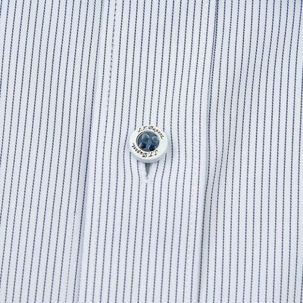 S.T. Dupont Comfortable Stretch Pinstripe Short Sleeve Regular Fit Shirt Se6mm11