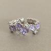 Elegant Purple Flower Adjustable Ring for Women - Niche Ins Style, Light Luxury Design