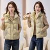 Cangzhou Autumn and Winter New Hooded Outer Wear Down Cotton Vest Large Size Warm Vest Cotton Vest Thickened Cotton Vest Women
