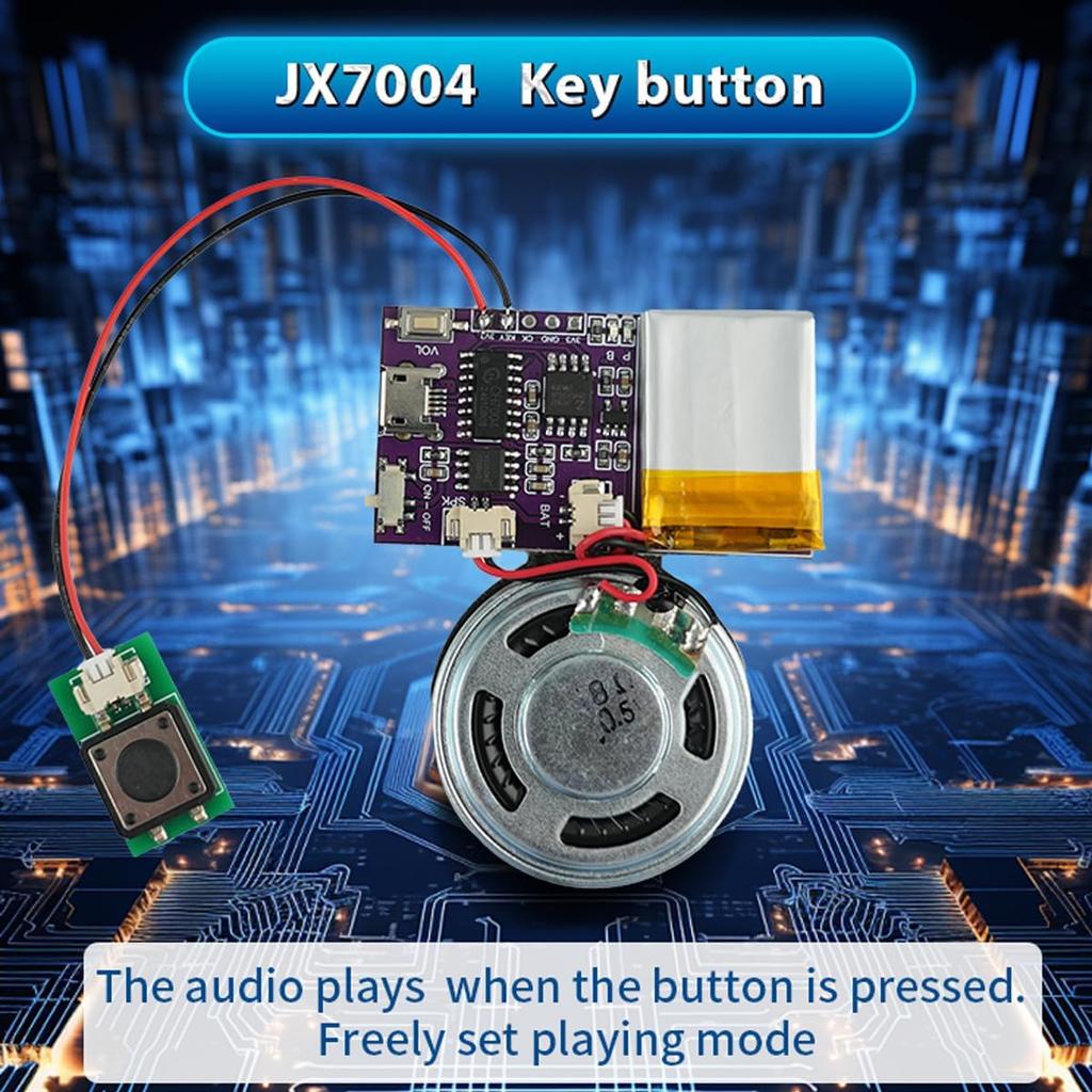 Sound Module,16 MB Push Button Control Activated Vioce Chips, MP3 Music Sound Module for Crafts, Christmas,New Year Greeting Presents Cards Box with