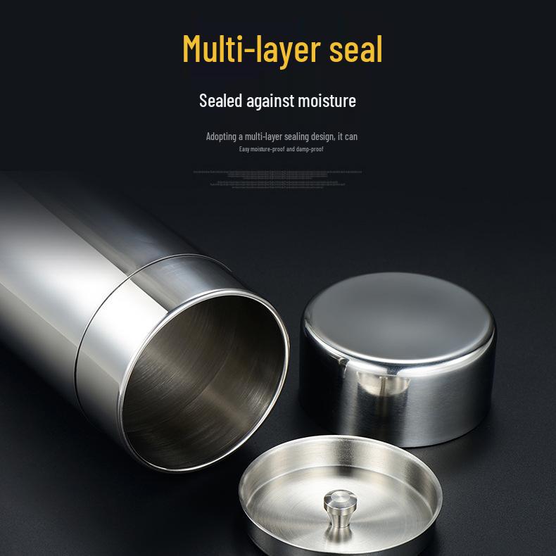 Portable 304 Stainless Steel Tea Storage Can - Sealed Small Size for Household Use