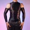 Sexy Men Glossy Shiny T-Shirt Smooth Breathable Top High Elastic Transparent See-Through Nightclub Skinny Tops