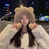 Winter Bear Plush Hat Outdoor Cycling Ear Protection Hat Thickened Warm Hat Casual Fleece Hat Women'S Warmth Essentials