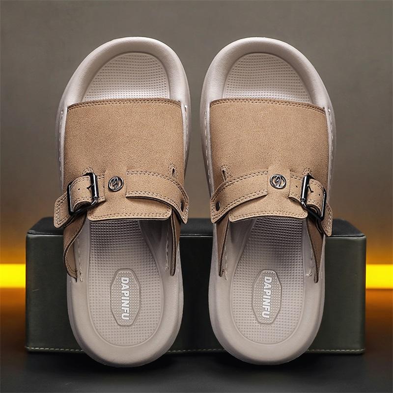 Fashion CYYTL Mens Slippers Casual Summer Shoes Beach Sandals Outdoor Slides Leather Walking Comfort Lightweight Luxury Designer Fashion