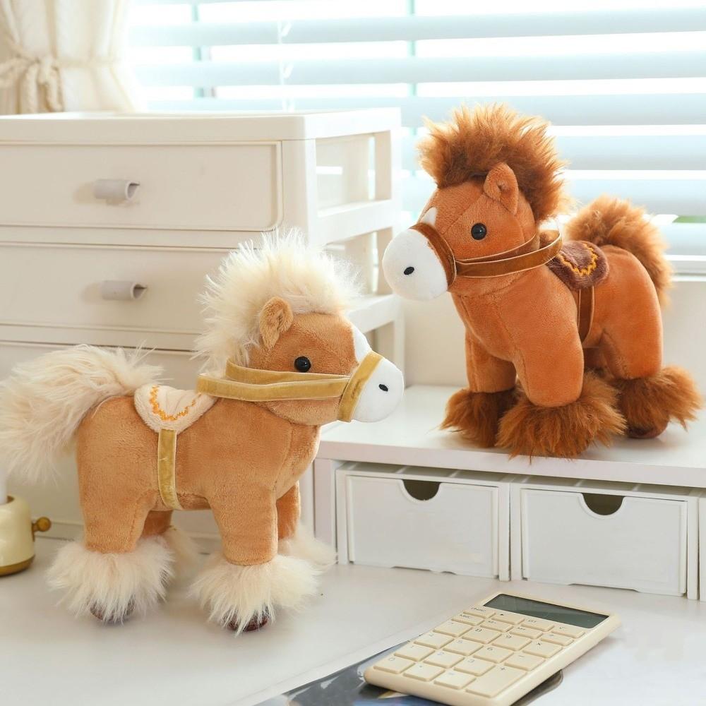 Simulation Horse Plush Toys Cute Zodiac Pony Figurine Funny 2026 Horse Plush Doll  Home Decoration
