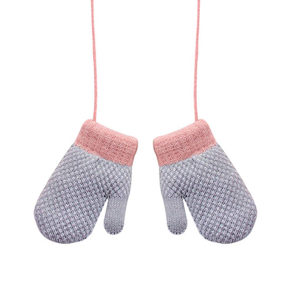 eigenn Mittens with Thick Warm for Boys and Girls Ages Perfect for Playing in the Going to and as a Baby Gift Children's Drawstring, Fleece-Lined,
