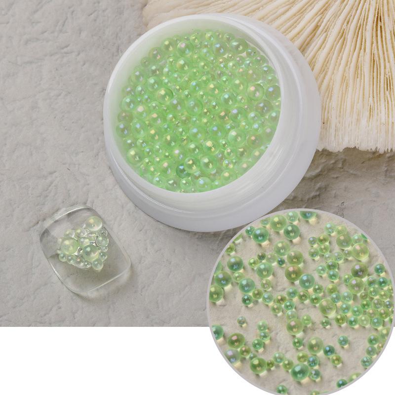 

1 коробка Аврора, радужные бусины-пузыри «Русалка», разные размеры, бусины для ногтей, украшения для ногтей, украшения для дизайна ногтей