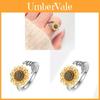 Sunflower Rotatable Copper Ring With Open Design For Womens Stylish Accessory