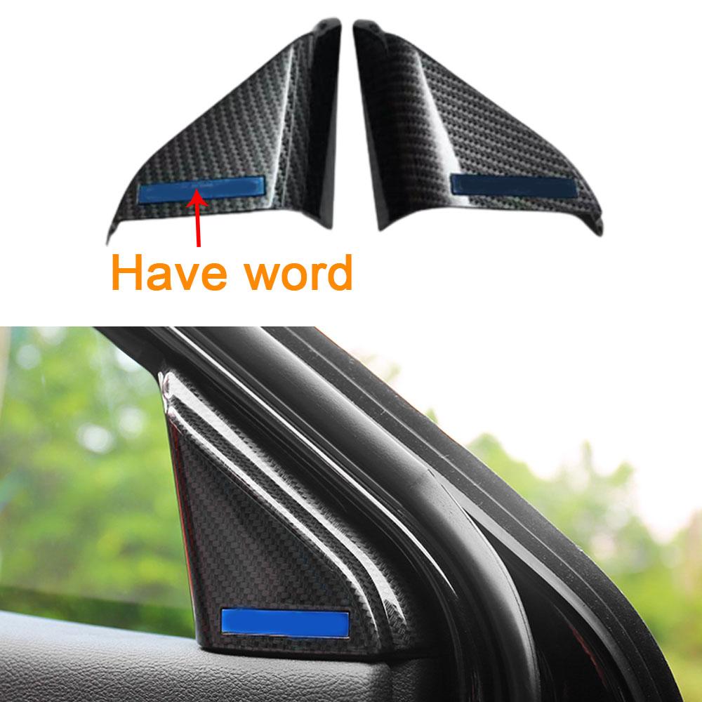 For Jeep Compass 2017 2018- ABS Plastic Car Door Sound Speaker Audio Ring Cover Carbon Fiber Water Cup Holder Frame Trim